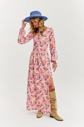Dreamfield cracked-sleeve maxi dress